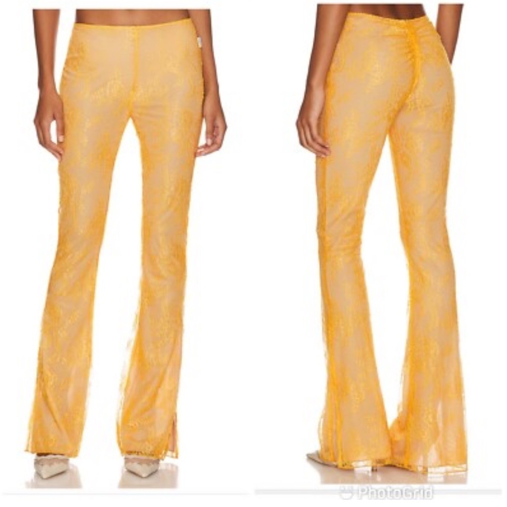 Loba carmen Corset Top pants set lilac Orange flares lace outfit 2 pc Revolve S - Picture 5 of 16